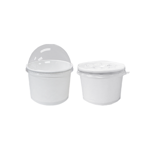 CCF 12OZ(D102MM) PET Plastic Dome Lid With No Hole For Yogurt Paper Cup - 1000 Pieces/Case