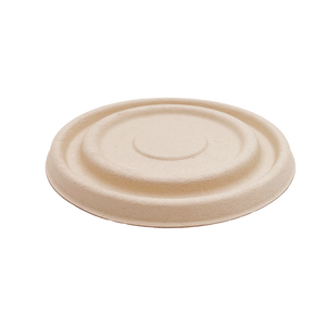 32OZ(D215MM) 100% COMPOSTABLE Bagasse Molded Fiber Round Container Lid - 400 Pieces/Case