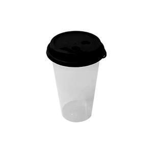 CCF 16-32OZ(D90MM) Premium PP Lid/Attached Stopper For PP Injection Cup - Black 1000 Pieces/Case