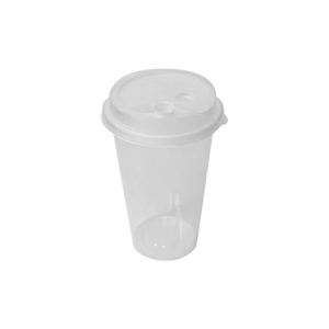 CCF 16-32OZ(D90MM) Premium PP Lid/Attached Stopper For PP Injection Cup - Clear 1000 Pieces/Case