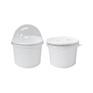 CCF 16OZ(D112MM) PP Plastic Flat Lid With No Hole For Paper Yogurt/Soup Cup  - 1000 Pieces/Case