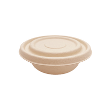 Load image into Gallery viewer, 16OZ(D165MM) 100% COMPOSTABLE Bagasse Molded Fiber Round Container Lid - 1000 Pieces/Case