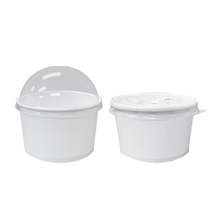 Load image into Gallery viewer, CCF 20OZ(D127MM) PP Plastic Flat Lid With No Hole For Paper Yogurt/Soup Cup - 600 Pieces/Case