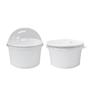 CCF 20OZ(D127MM) PP Plastic Flat Lid With No Hole For Paper Yogurt/Soup Cup - 600 Pieces/Case