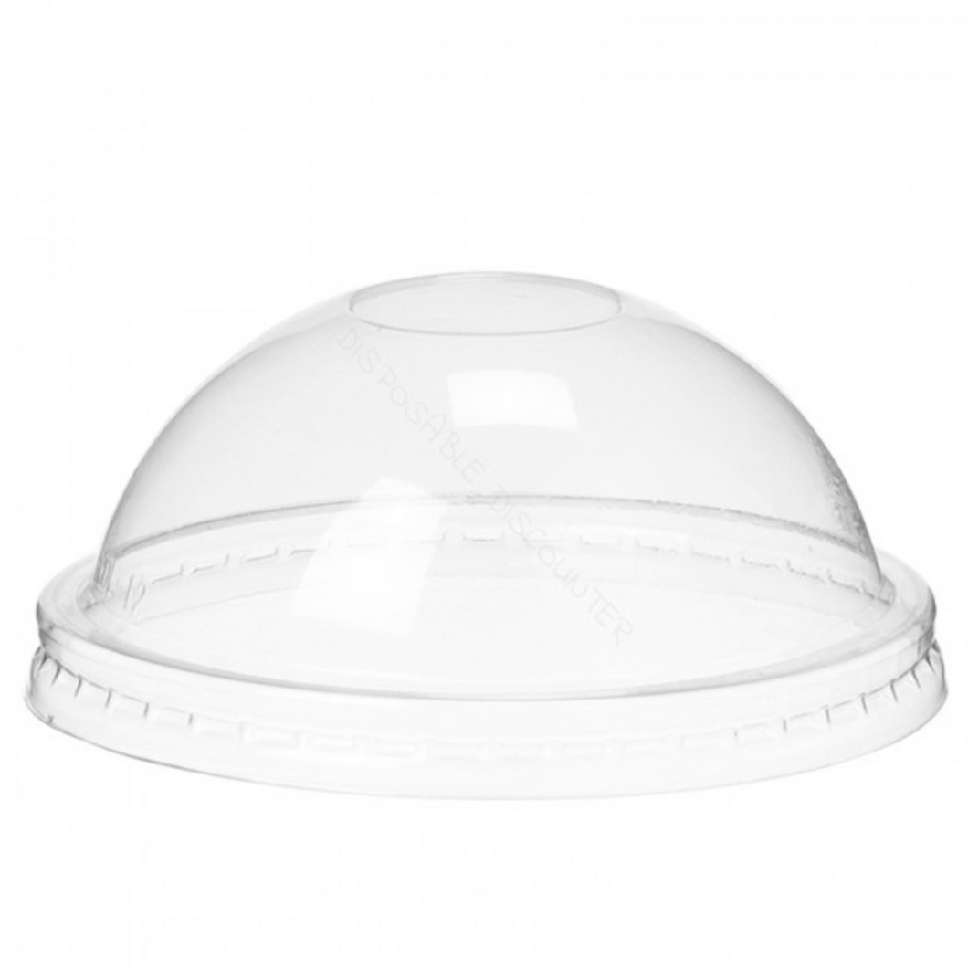 CCF 24-32OZ(D142MM) PET Plastic Dome Lid With No Hole For Yogurt Paper Cup - 600 Pieces/Case