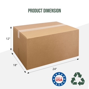 24 x 18 x 12" Corrugated Shipping Box - 25/Bundle