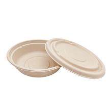 Load image into Gallery viewer, 16OZ(D165MM) 100% COMPOSTABLE Bagasse Molded Fiber Round Container Lid - 1000 Pieces/Case