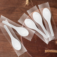 Load image into Gallery viewer, CCF Individual Wrap Medium Weight PP Plastic Asian Soup Spoon - White 1000 Pieces/Case