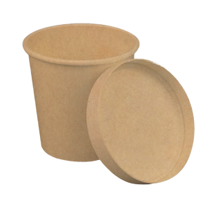 CCF 32OZ Ice Cream Paper Container - Kraft 500 Pieces/Case