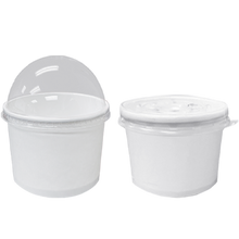 Load image into Gallery viewer, CCF 24-32OZ(D142MM) PP Plastic Flat Lid With No Hole For Paper Yogurt/Soup Cup - 600 Pieces/Case