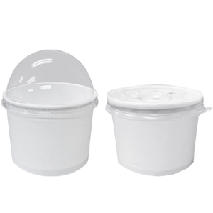 CCF 24-32OZ(D142MM) PP Plastic Flat Lid With No Hole For Paper Yogurt/Soup Cup - 600 Pieces/Case