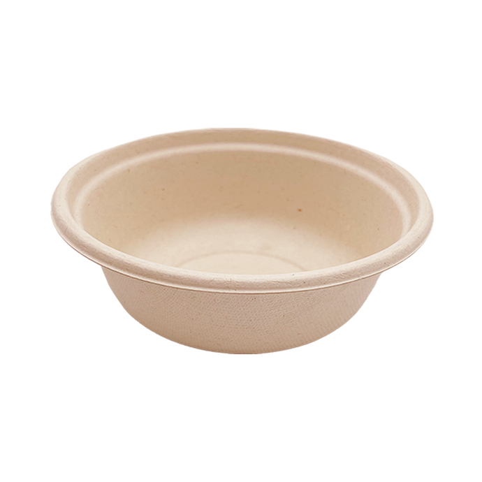 32OZ 100% COMPOSTABLE Bagasse Molded Fiber Round Container - 400 Pieces/Case