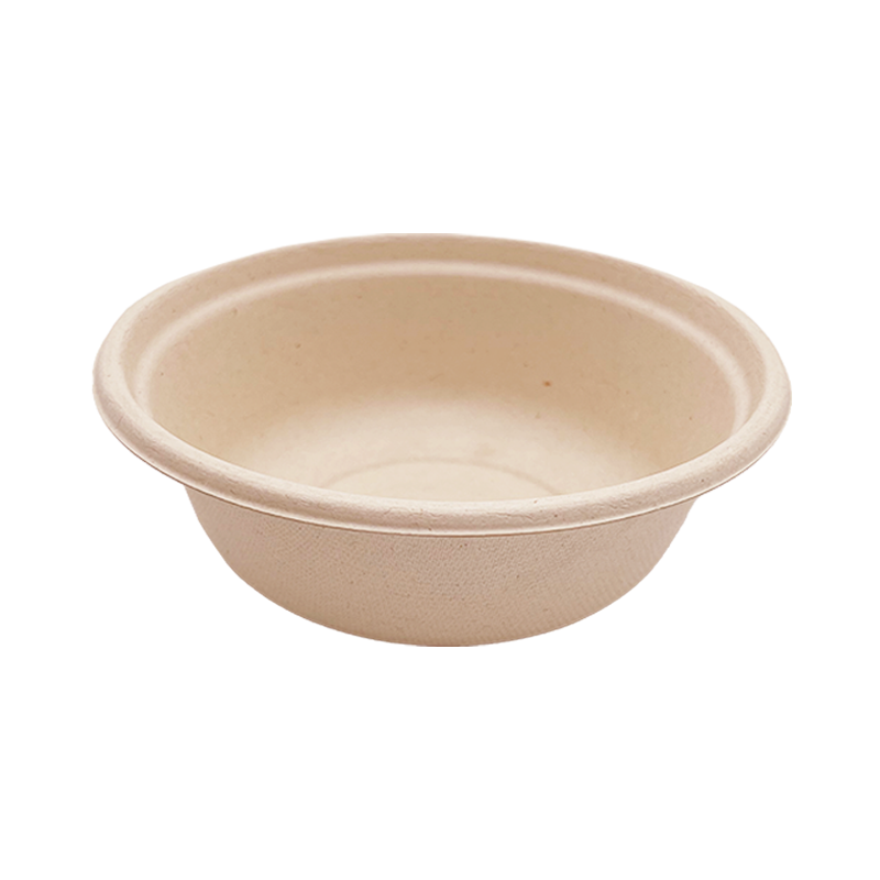 32OZ 100% COMPOSTABLE Bagasse Molded Fiber Round Container - 400 Pieces/Case