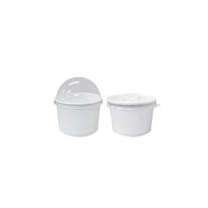 CCF 4OZ(D75MM) PET Plastic Dome Lid With No Hole For Ice Cream Paper Cup - 1000 Pieces/Case