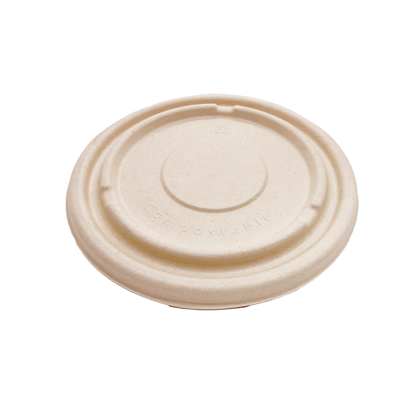 32OZ(D215MM) 100% COMPOSTABLE Bagasse Molded Fiber Round Container Lid - 400 Pieces/Case