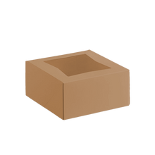 Load image into Gallery viewer, CCF 6&quot; x 6&quot; x 3&quot; Auto-Popup Window Bakery Box - Kraft - 200 Pieces/Case