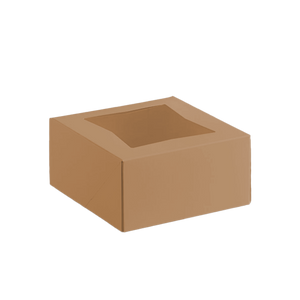 CCF 6" x 6" x 3" Auto-Popup Window Bakery Box - Kraft - 200 Pieces/Case