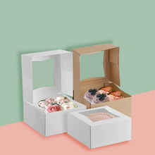 Load image into Gallery viewer, CCF 6&quot; x 6&quot; x 3&quot; Auto-Popup Window Bakery Box - White - 200 Pieces/Case