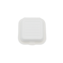 Load image into Gallery viewer, CCF Single Compartment Bagasse Molded Fiber Hinged Container 6&quot; x 6&quot; x 3&quot; - 500 Pieces/Case