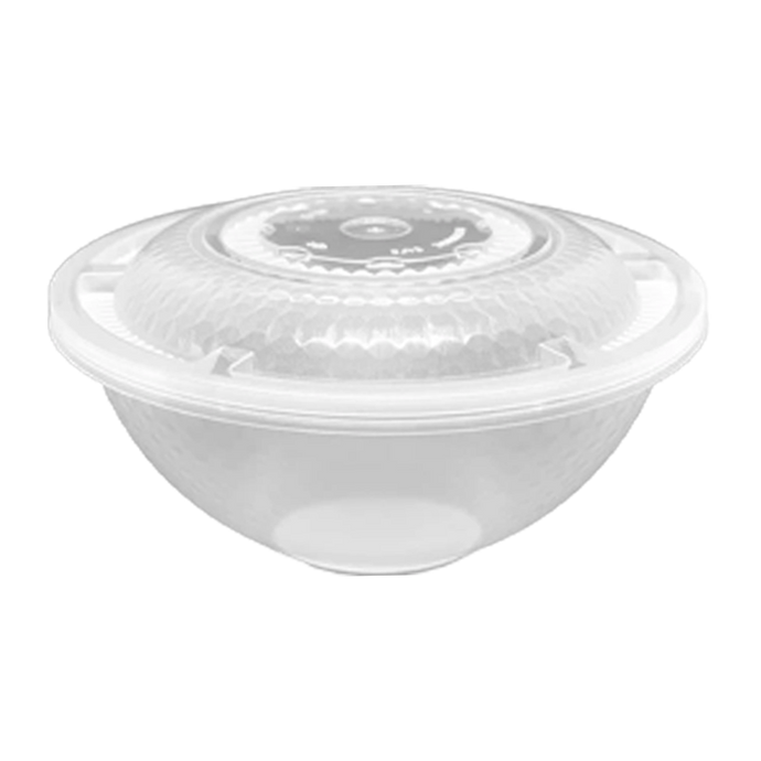 CCF 72OZ(D215MM) Premium PP Injection Plastic Soup Bowl with Lid - 80 Sets/Cases (Microwavable)