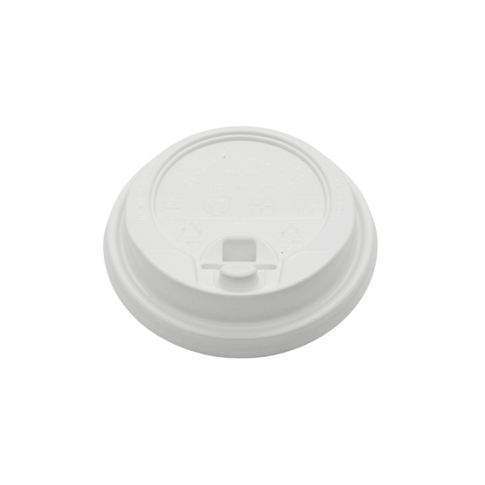 CCF 8OZ(D80MM) PP Plastic Lock-Back Lid For Paper Coffee Cup - White 1000 Pieces/Case