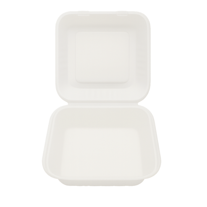 CCF Single Compartment Bagasse Molded Fiber Hinged Container 9