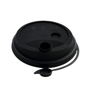 CCF 16-32OZ(D90MM) Premium PP Lid/Attached Stopper For PP Injection Cup - Black 1000 Pieces/Case