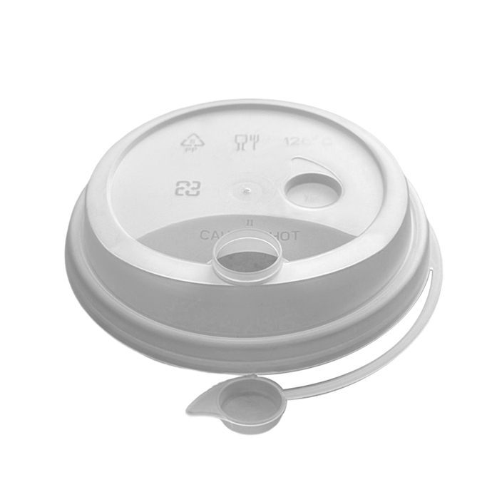 CCF 16-32OZ(D90MM) Premium PP Lid/Attached Stopper For PP Injection Cup - Clear 1000 Pieces/Case
