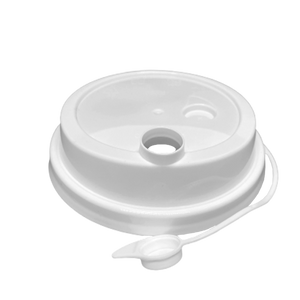 CCF 16-32OZ(D90MM) Premium PP Lid/Attached Stopper For PP Injection Cup - White 1000 Pieces/Case