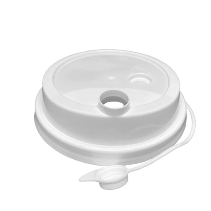 CCF 16-32OZ(D90MM) Premium PP Lid/Attached Stopper For PP Injection Cup - White 1000 Pieces/Case