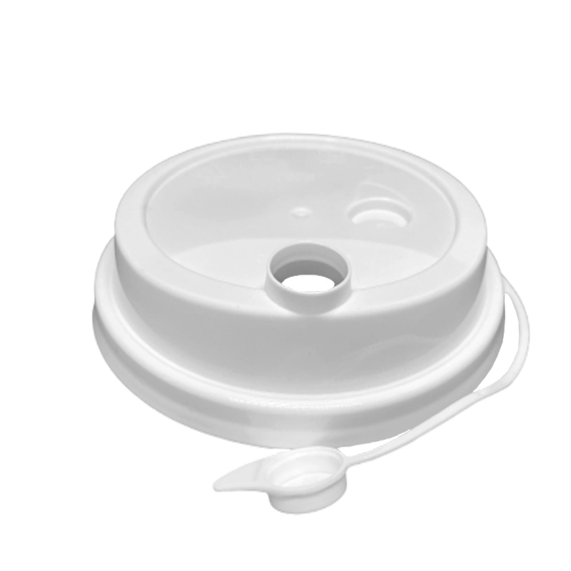 CCF 16-32OZ(D90MM) Premium PP Lid/Attached Stopper For PP Injection Cup - White 1000 Pieces/Case