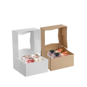 CCF 6" x 6" x 3" Auto-Popup Window Bakery Box - White - 200 Pieces/Case