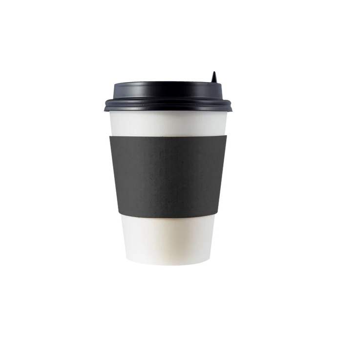 CCF Eco Friendly Disposable Corrugated Black Sleeve For Drink Cup - 1000 Pieces/Case