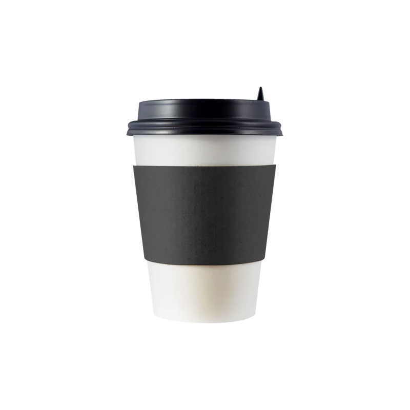 CCF Eco Friendly Disposable Corrugated Black Sleeve For Drink Cup - 1000 Pieces/Case