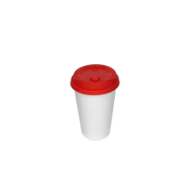 Load image into Gallery viewer, CCF 10-24OZ(D90MM) Premium PP Plastic Lock-Back Lid For Paper Coffee Cup - Red 1000 Pieces/Case