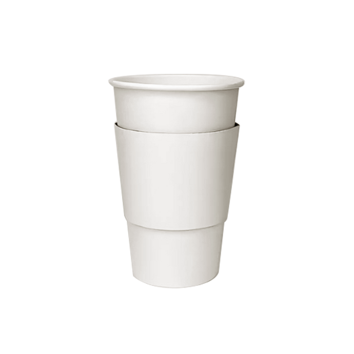 CCF Eco Friendly Disposable Corrugated White Sleeve For Drink Cup - 1000 Pieces/Case