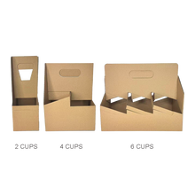 Load image into Gallery viewer, CCF Eco-Friendly Heavy Duty Kraft Corrugated Cardboard 4-Cup Carrier - 170 Pieces / Cases