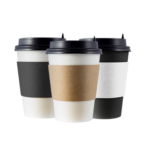 CCF Eco Friendly Disposable Corrugated White Sleeve For Drink Cup - 1000 Pieces/Case