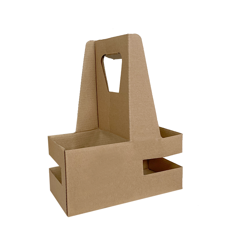 [PRE-ORDER] CCF Eco-Friendly Heavy Duty Kraft Corrugated Cardboard 2-Cup Carrier - 200 Pieces / Cases