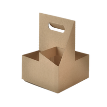 Load image into Gallery viewer, CCF Eco-Friendly Heavy Duty Kraft Corrugated Cardboard 4-Cup Carrier - 170 Pieces / Cases