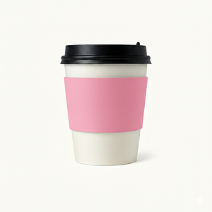 CCF Eco Friendly Disposable Corrugated Pink Sleeve For Drink Cup - 1000 Pieces/Case