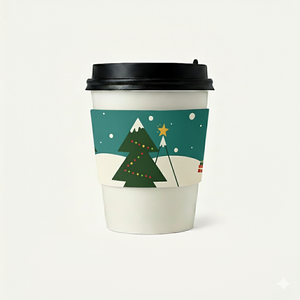 【Limited Sale】CCF Holiday Design Eco Friendly Disposable Corrugated Drink Cup Sleeves - 1000 Pieces/Case