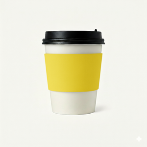 CCF Eco Friendly Disposable Corrugated Yellow Sleeve For Drink Cup - 1000 Pieces/Case
