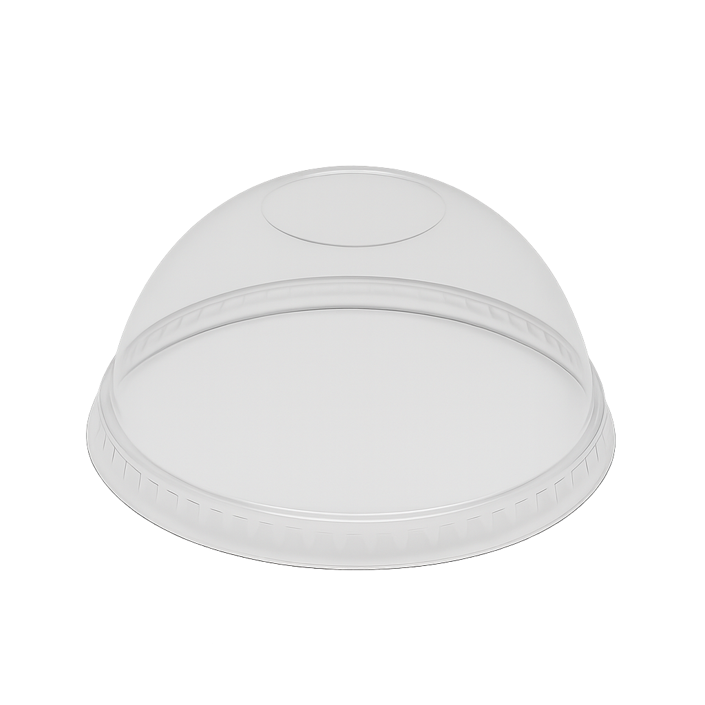 CCF 12-24OZ(D98MM) PET Plastic Dome Lid with No Hole For PET Plastic Cup - 1000 Pieces/Case
