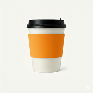 CCF Eco Friendly Disposable Corrugated Orange Sleeve For Drink Cup - 1000 Pieces/Case