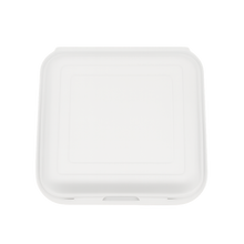 Load image into Gallery viewer, CCF Single Compartment Bagasse Molded Fiber Hinged Container 9&quot; x 9&quot; x 3&quot; - 200 Pieces/Case