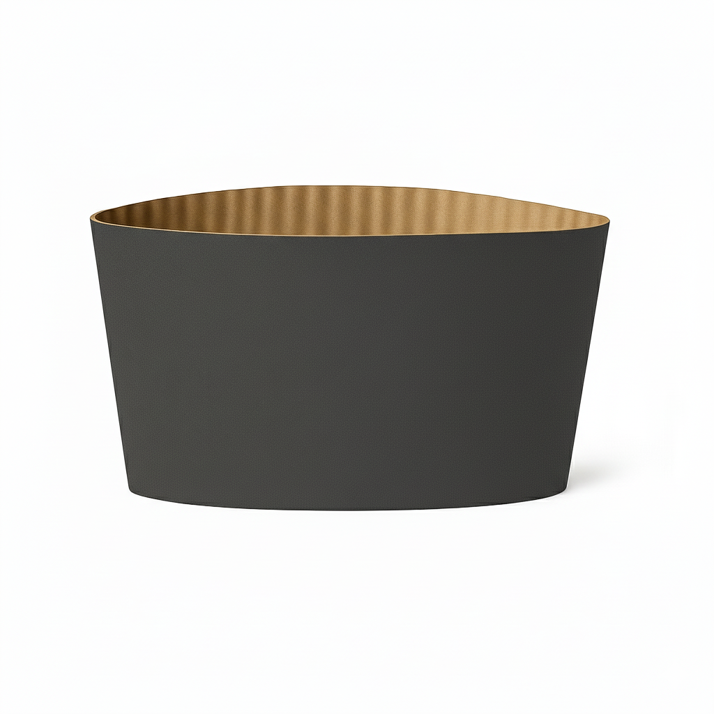black coffee cup sleeves CCF Eco Friendly Disposable Corrugated Black Sleeve For Drink Cup