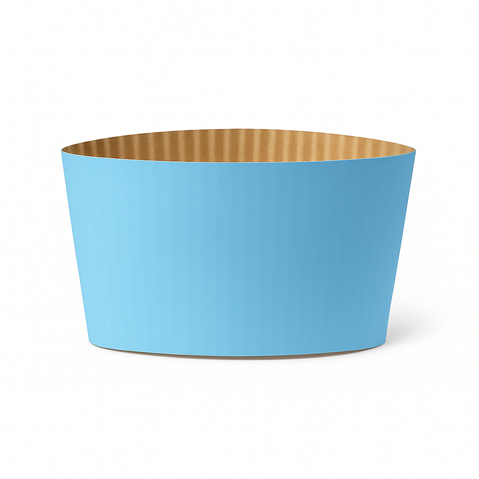 CCF Eco Friendly Disposable Corrugated Blue Sleeve For Drink Cup - 1000 Pieces/Case