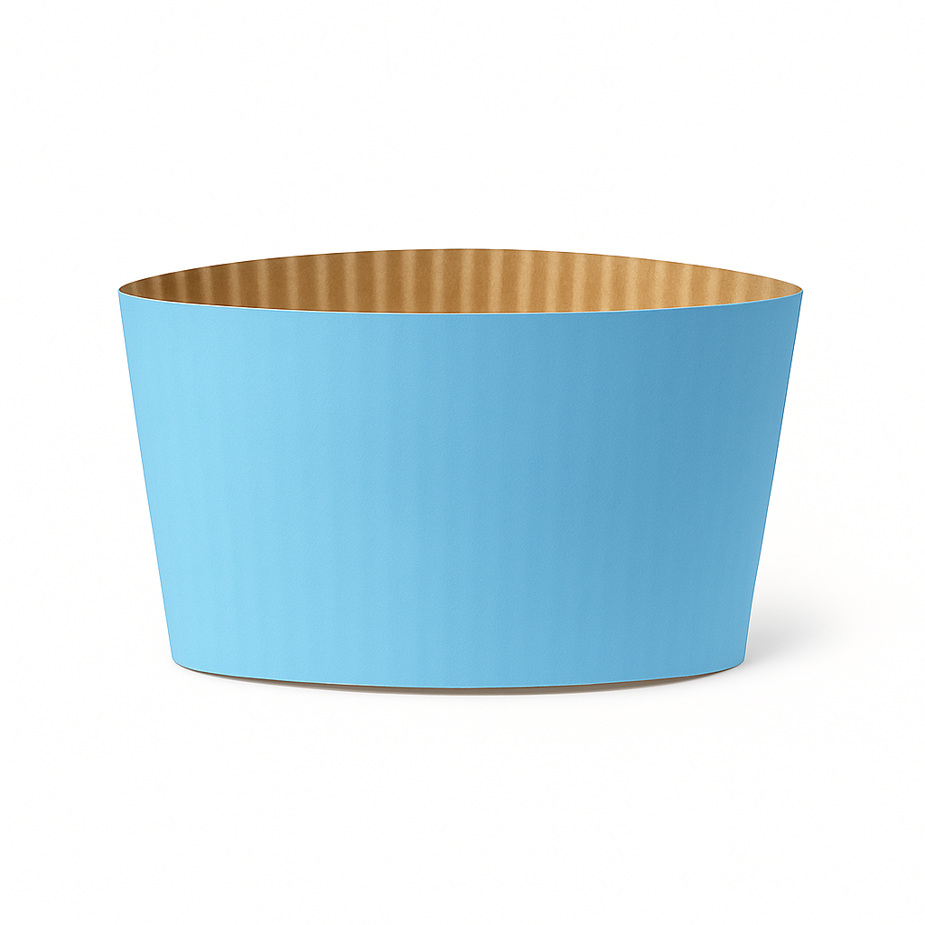 CCF Eco Friendly Disposable Corrugated Blue Sleeve For Drink Cup - 1000 Pieces/Case