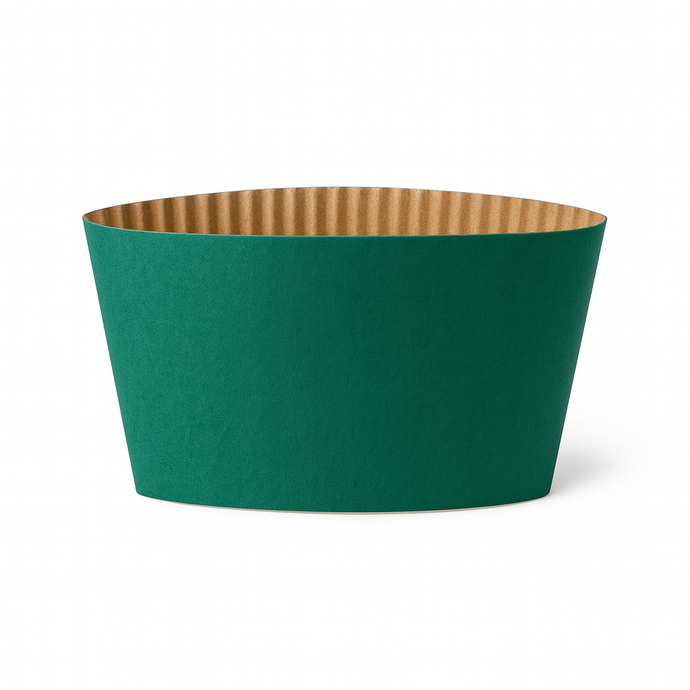 CCF Eco Friendly Disposable Corrugated Green Sleeve For Drink Cup - 1000 Pieces/Case